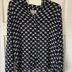 Pure Collection Black and White Houndstooth Top